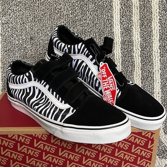Vans Old Skool V Suede/Canvas Black/Zebra MENS - Picture 5 of 16